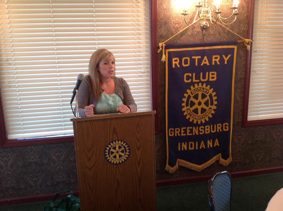 Director Brittani Saunders presenting to the Greensburg Rotary Club
