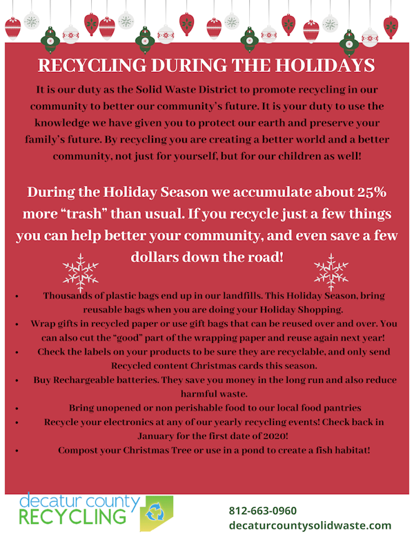 Holiday Recycling Information